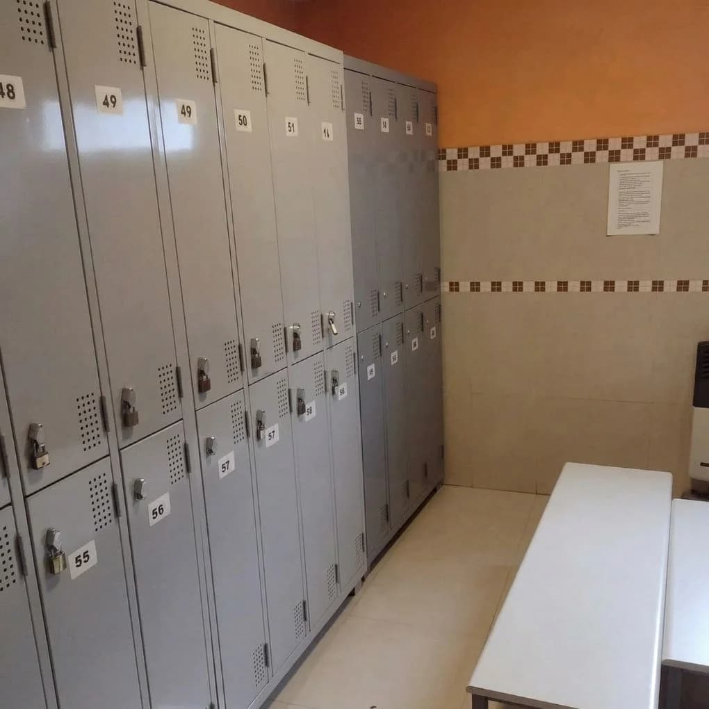 Sector de lockers y vestuarios